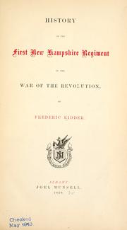 Cover of: History of the First New Hampshire regiment in the war of the revolution.