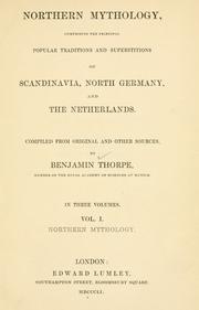 Cover of: Northern mythology by Benjamin Thorpe
