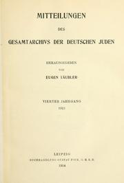 Cover of: Mitteilungen. by Gesamtarchiv der deutschen Juden