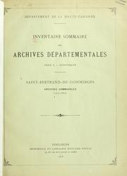 Cover of: Inventaire sommaire des Archives d©Øepartementales.: S©Øerie E suppl©Øement.  Saint-Bertrand-de-Comminges, archives communales (1207-18