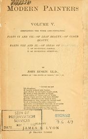 Cover of: Modern painters by John Ruskin