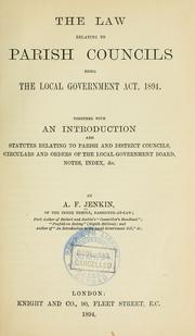 Cover of: The law relating to parish councils by Austin Fleeming Jenkin