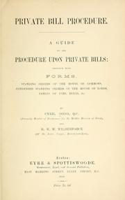 Cover of: Private bill procedure. by Cyril Dodd