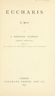 Cover of: Eucharis: a poem