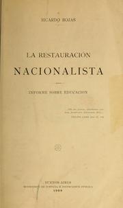 Cover of: restauraci©Øon nacionalista, informe sobre educaci©Øo