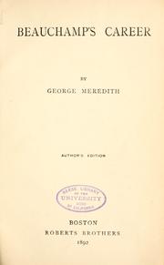 Cover of: Beauchamp's career by George Meredith