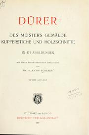 Cover of: D©·urer: des Meisters Gem©·alde, Kupferstiche und Holzschnitte.