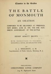 Cover of: Battle of Monmouth: an oration [at] the one hundredth anniversary of the battle.