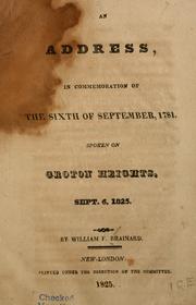 An address, in commemoration of the sixth of September, 1781 by William Fowler Brainard