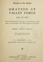 Oration at Valley Forge, June 19, 1878 by Henry Armitt Brown