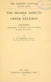 Cover of: The higher aspects of Greek religion. by Lewis Richard Farnell