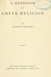 Cover of A handbook of Greek religion by Fairbanks, Arthur