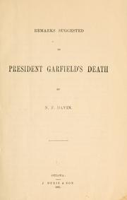 Cover of: Remarks suggested by President Garfield's death. by Davin, Nicholas Flood