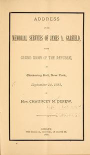 Cover of: Address at the memorial services of James A. Garfield