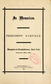 Cover of: In memoriam. by Elizabethtown, N.Y. Citizens