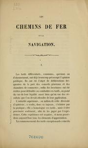 Cover of: Les chemins de fer et la navigation.