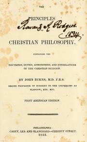 Cover of: Principles of Christian philosophy by John Burns, John Burns