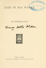 Cover of: God in his world by Henry Mills Alden