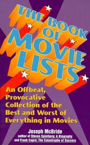 Cover of: The book of movie lists | Joseph McBride