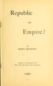 Cover of: Republic or empire?