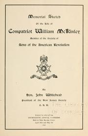 Cover of: Memorial sketch of the life of compatriot William McKinley: member of the Society of Sons of the American Revolution