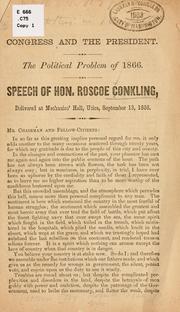Congress and the President by Conkling, Roscoe