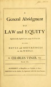 A general abridgment of law and equity by Charles Viner