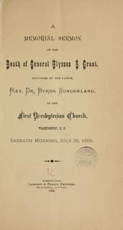 Cover of: memorial sermon on the death of General Ulysses S. Grant