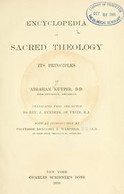 Cover of: Encyclopedia of sacred theology by Abraham Kuyper