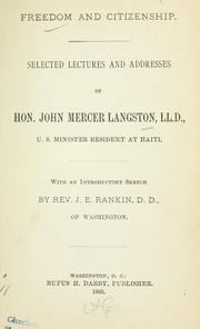 Cover of: Freedom and citizenship. by John Mercer Langston