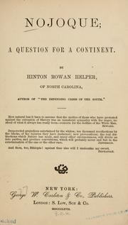 Cover of: Nojoque by Helper, Hinton Rowan, Helper, Hinton Rowan