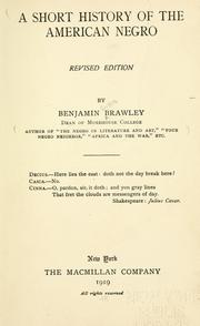 Cover of A short history of the American negro by Brawley, Benjamin Griffith