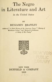 The negro in literature and art in the United States by Brawley, Benjamin Griffith