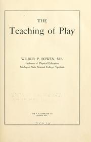 Cover of: The teaching of play