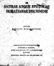 Cover of: De satirae atque epistolae Horatianae discrimine