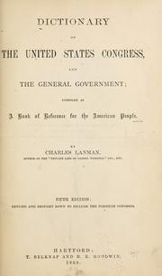 Cover of: Dictionary of the United States Congress by Lanman, Charles