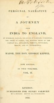 Cover of: Personal narrative of a journey from India to England by George Thomas Keppel