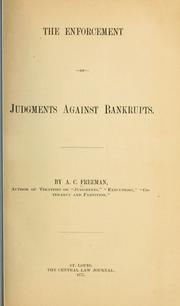Cover of: The enforcement of judgments against bankrupts.