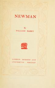 Cover of: Newman. by William Francis Barry, William Francis Barry