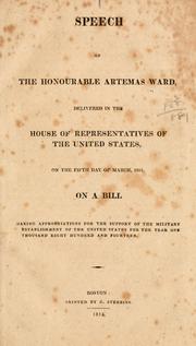 Speech of the Honourable Artemas Ward by Ward, Artemas