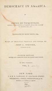 Cover of: Democracy in America. by Alexis de Tocqueville