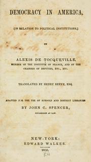 Cover of: Democracy in America by Alexis de Tocqueville