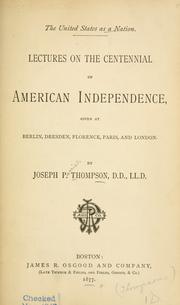 Cover of: The United States as a nation by Thompson, Joseph Parrish