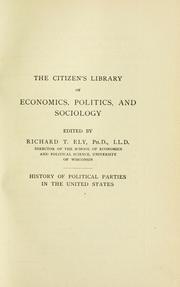 Cover of: Political parties in the United States, 1846-1861 by Jesse Macy, Jesse Macy