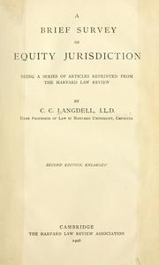 A brief survey of equity jurisdiction by Christopher Columbus Langdell