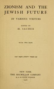 Cover of: Zionism and the Jewish future by Harry Sacher