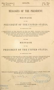 Cover of: Messages of the President. by United States. President (1853-1857 : Pierce), United States. President (1853-1857 : Pierce)