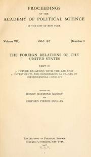 The foreign relations of the United States by National Conference on the Foreign Relations of the United States (1917 Long Beach, N.Y.)