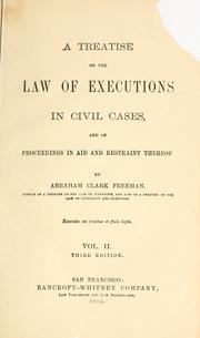 Cover of: treatise on the law of executions in civil cases: and of proceedings in aid and restraint thereof