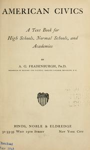 Cover of: American civics. by A. G. Fradenburgh